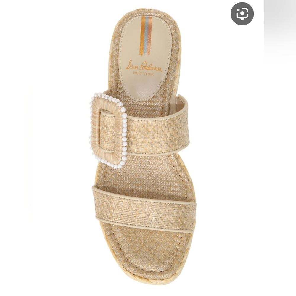 Sam Edelman New York Womens Beige RAFFIA Sandals